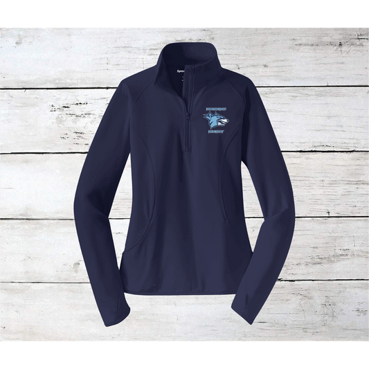 Newsome Hockey Logo Ladies 1/2 Zip Pullovers