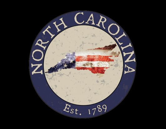 North Carolina NC American Flag T-Shirt