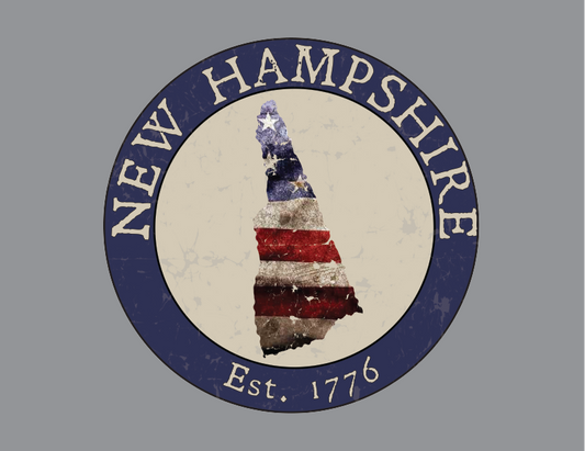 New Hampshire NH American Flag T-Shirt