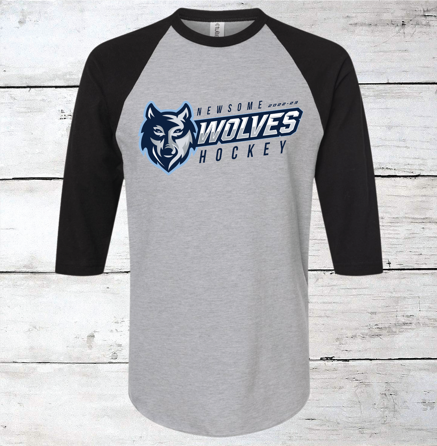 Newsome Hockey Wolves Brag Wear 2022-2023 Raglan 3/4 Sleeve Shirt