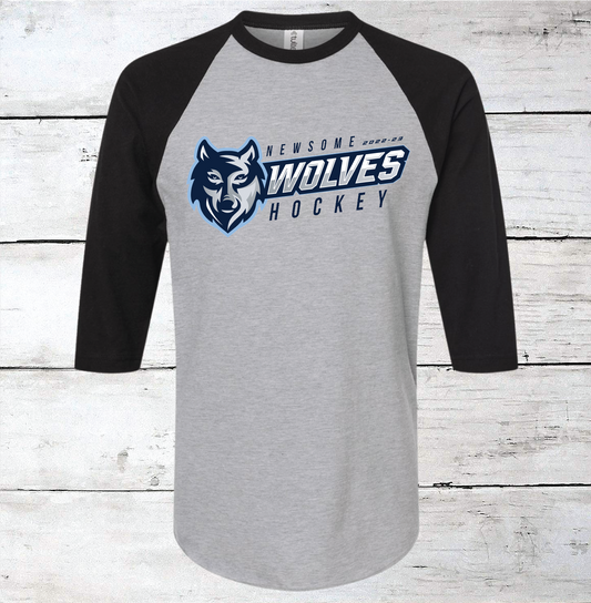 Newsome Hockey Wolves Brag Wear 2022-2023 Raglan 3/4 Sleeve Shirt