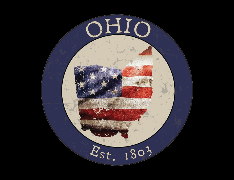 Ohio OH American Flag T-Shirt