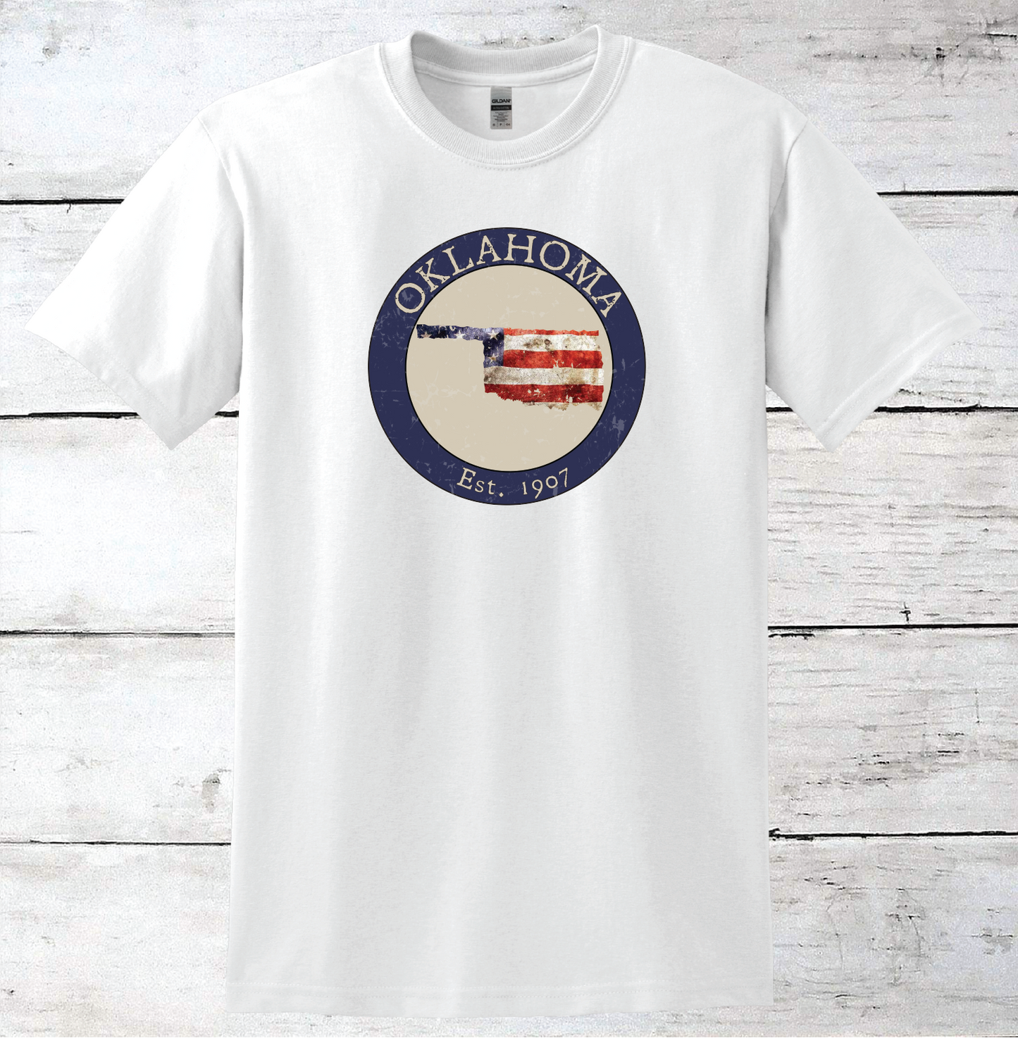 Oklahoma OK American Flag T-Shirt