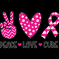 Breast Cancer Support - Peace Love Cure T-Shirt