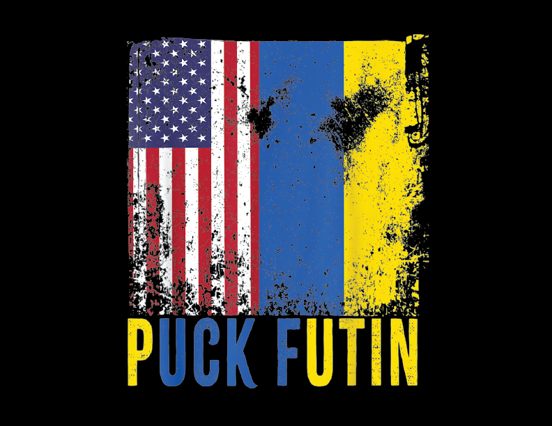 Puck Futin Ukraine & US Flag T-Shirt