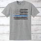Thin Blue Line Police American Flag T-Shirt