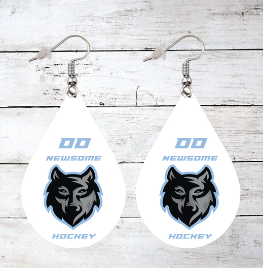 Newsome Hockey Third Jersey Logo Earrings (Customizable)
