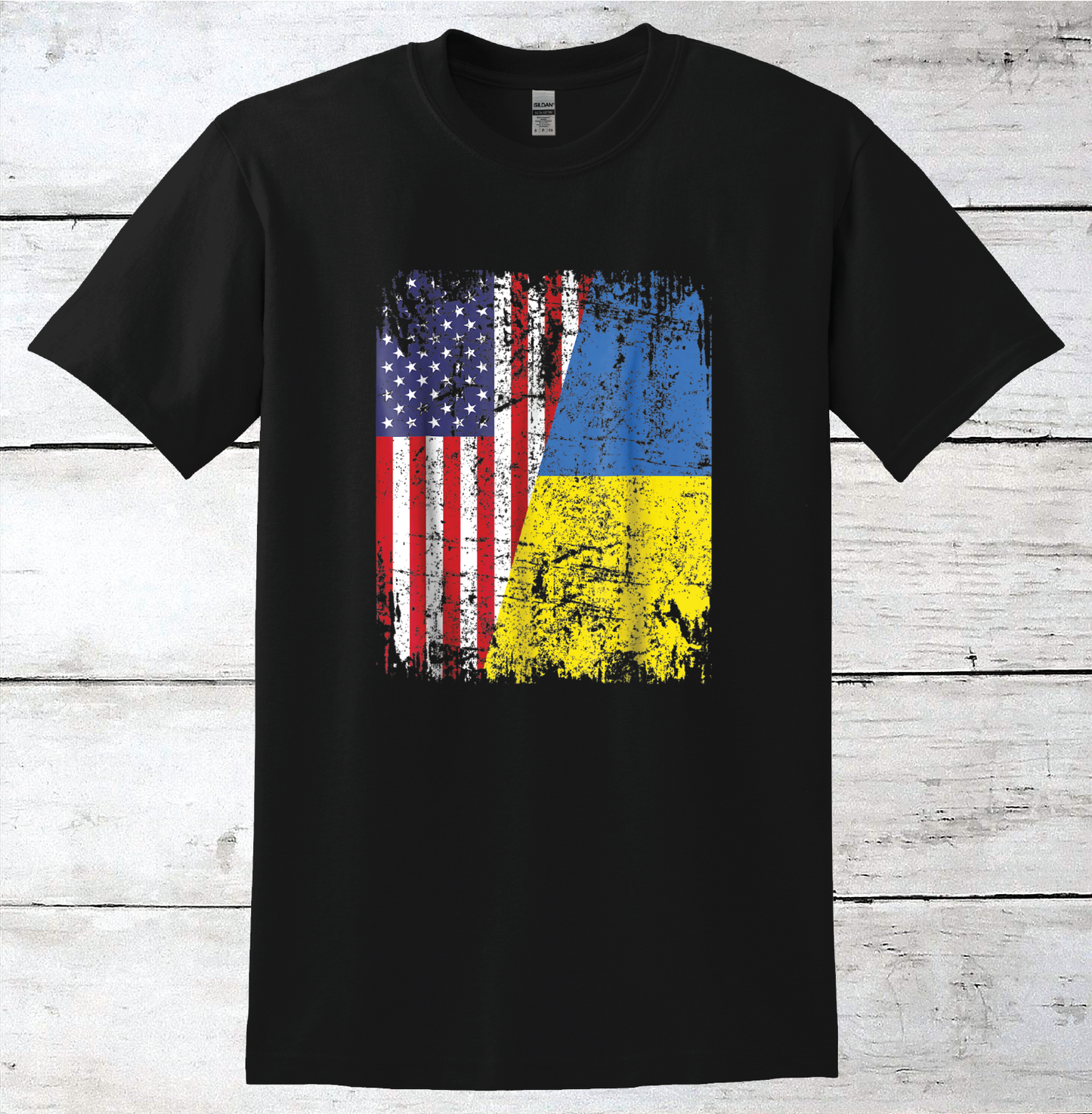 United States & Ukraine Flag T-Shirt