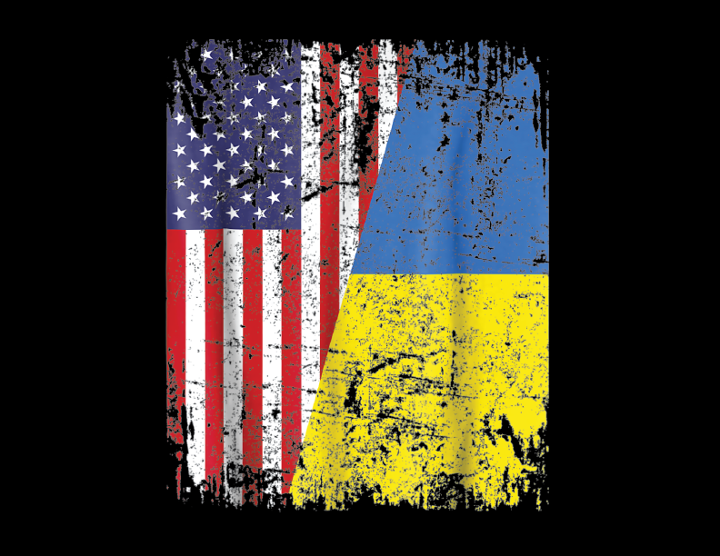 United States & Ukraine Flag T-Shirt