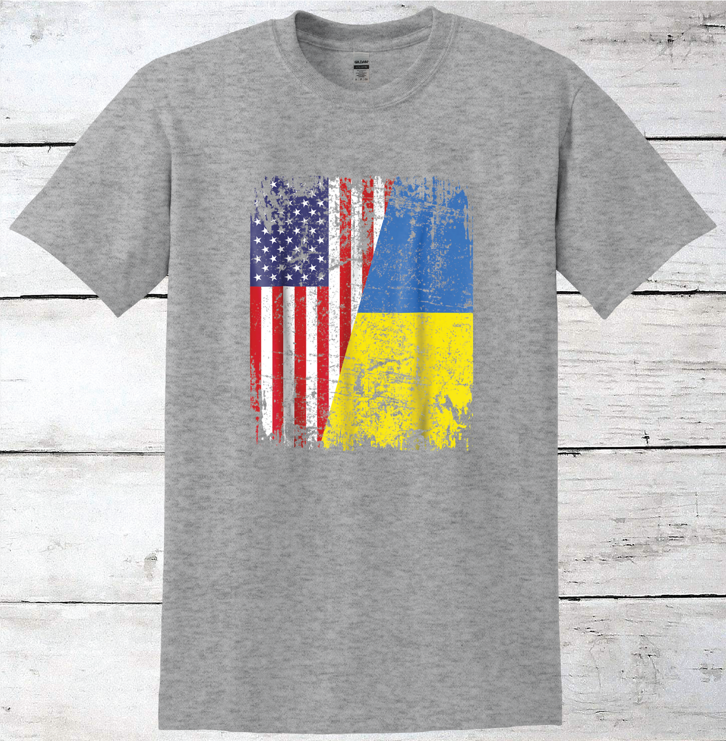 United States & Ukraine Flag T-Shirt