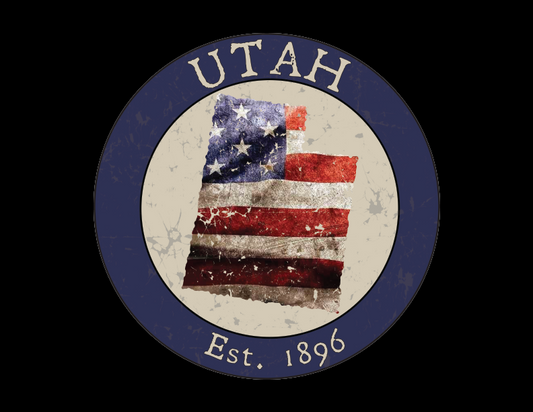 Utah UT American Flag T-Shirt