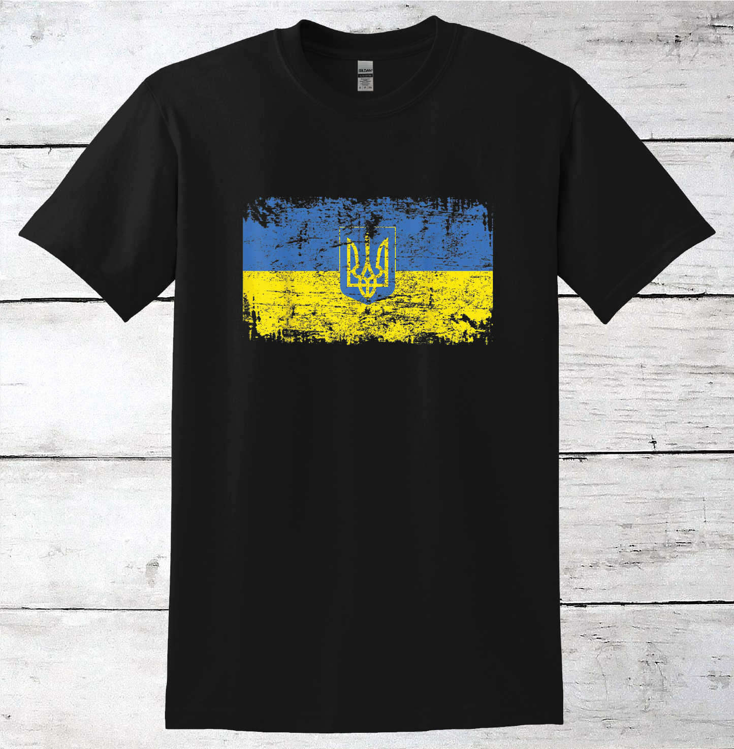 Ukrainian Flag Distresed T-Shirt