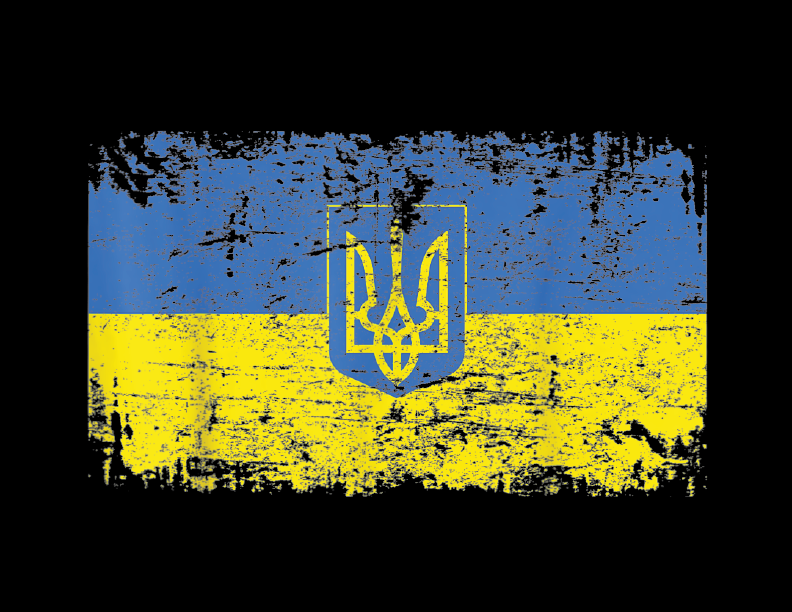 Ukrainian Flag Distresed T-Shirt