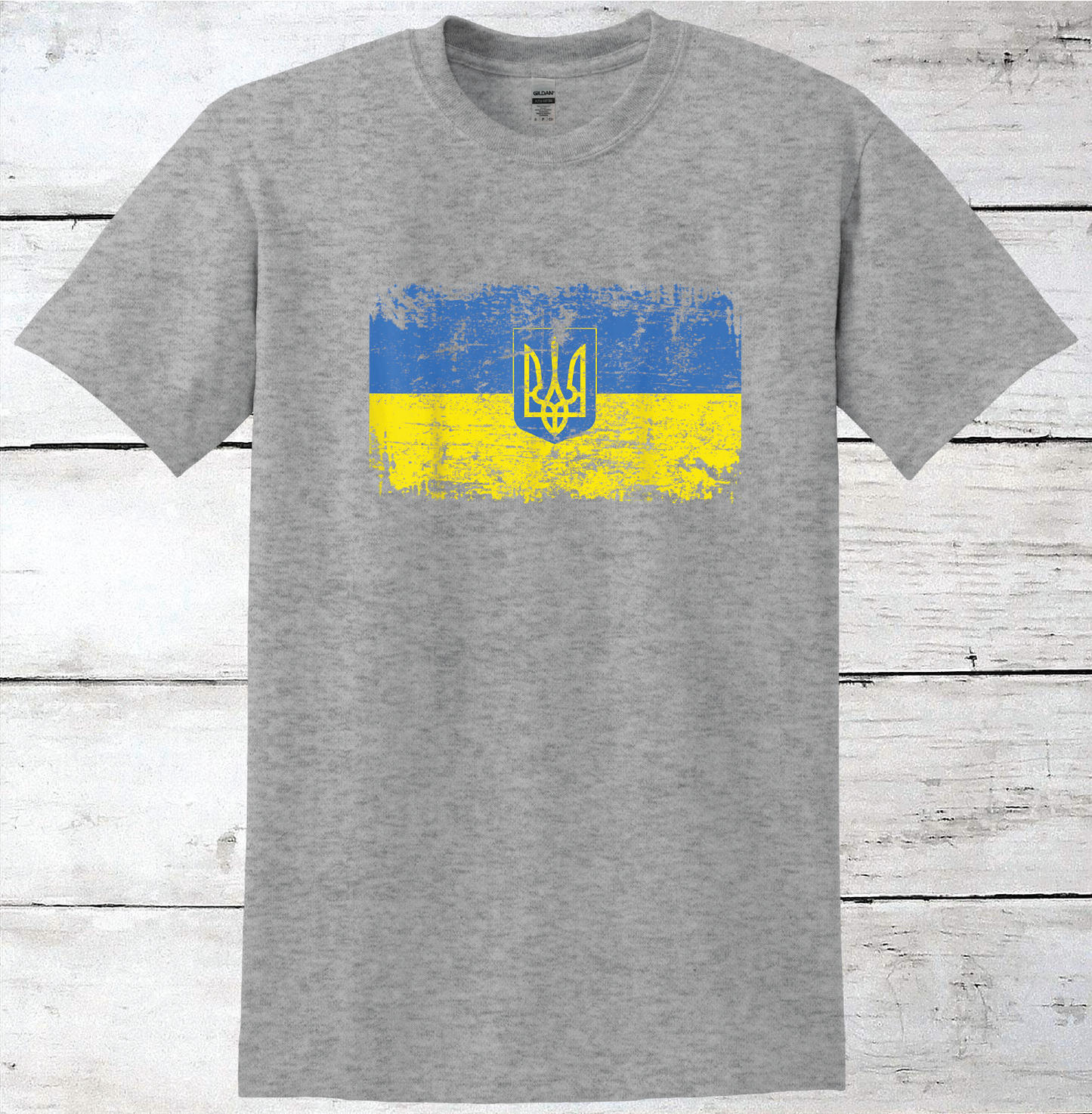 Ukrainian Flag Distresed T-Shirt