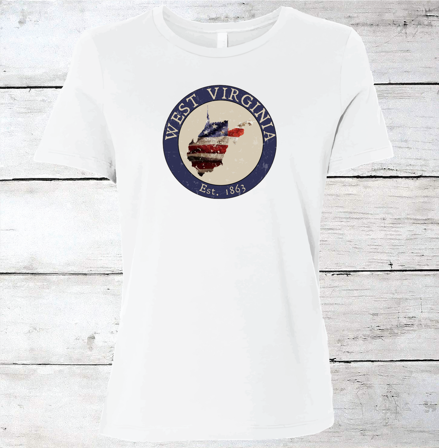 West Virginia WV American Flag T-Shirt