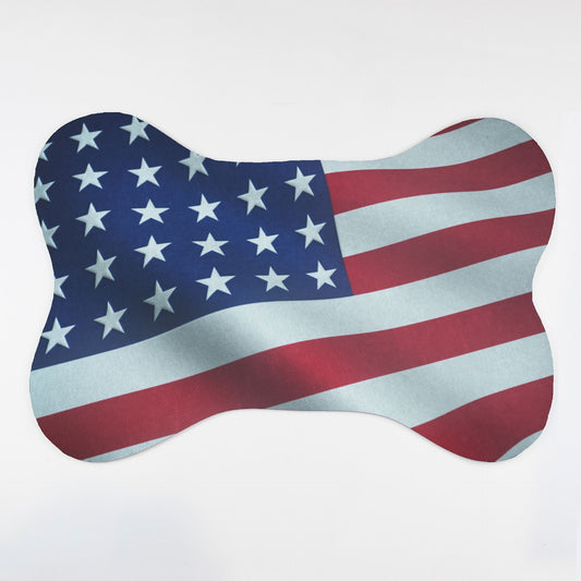 American Flag Pet Mat – Bone Shape
