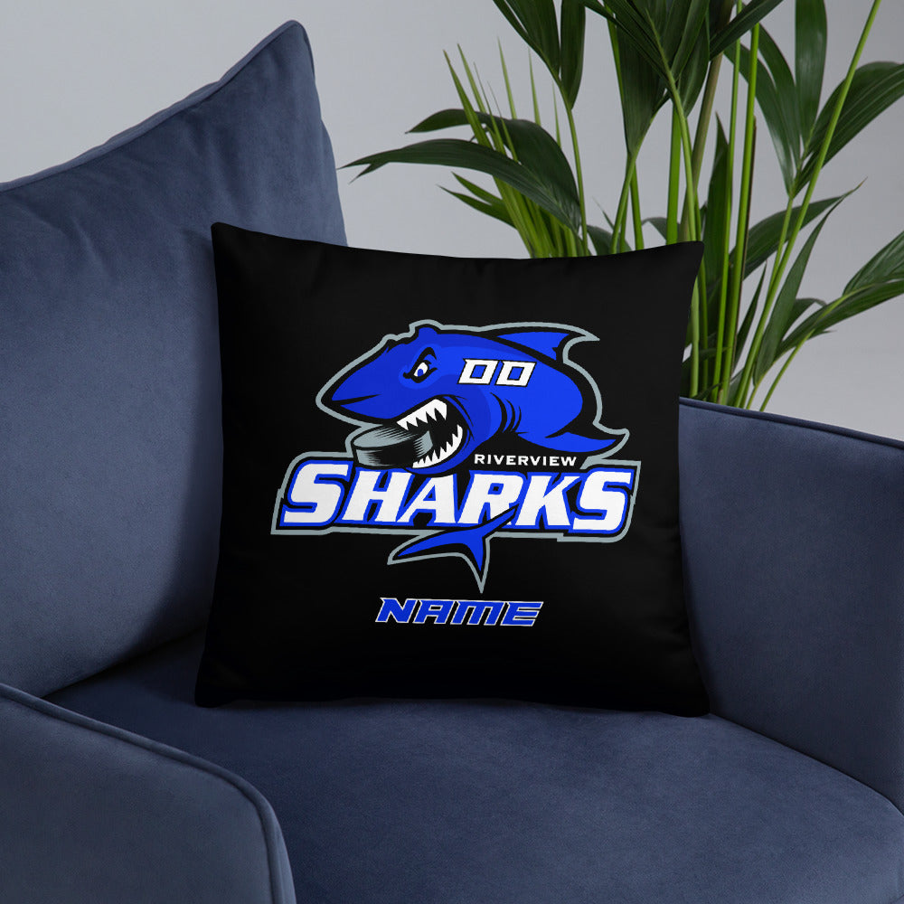 Riverview Sharks Hockey Throw Pillows (Customizable)