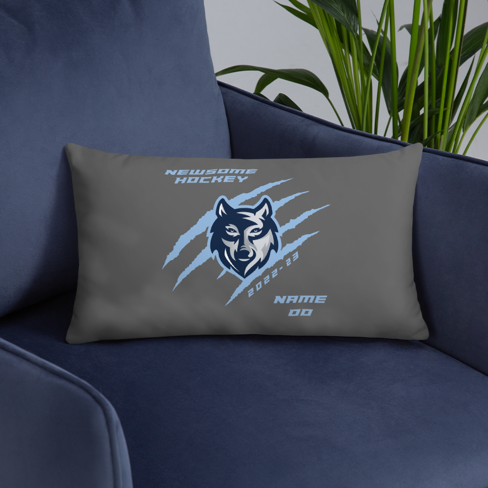 Newsome Hockey Wolf w/ Claws Brag Wear 2022-2023 Throw Pillows (Customizable)