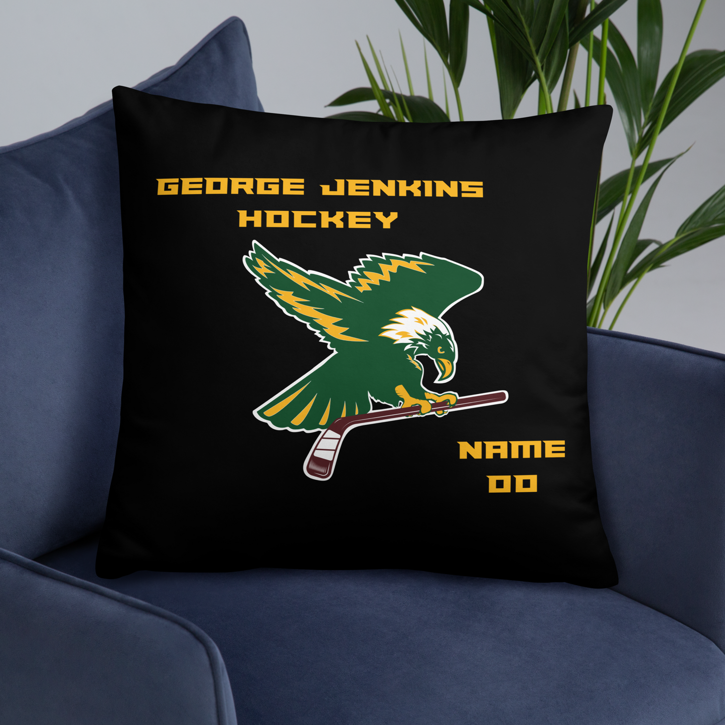 George Jenkins Hockey Throw Pillows (Customizable)