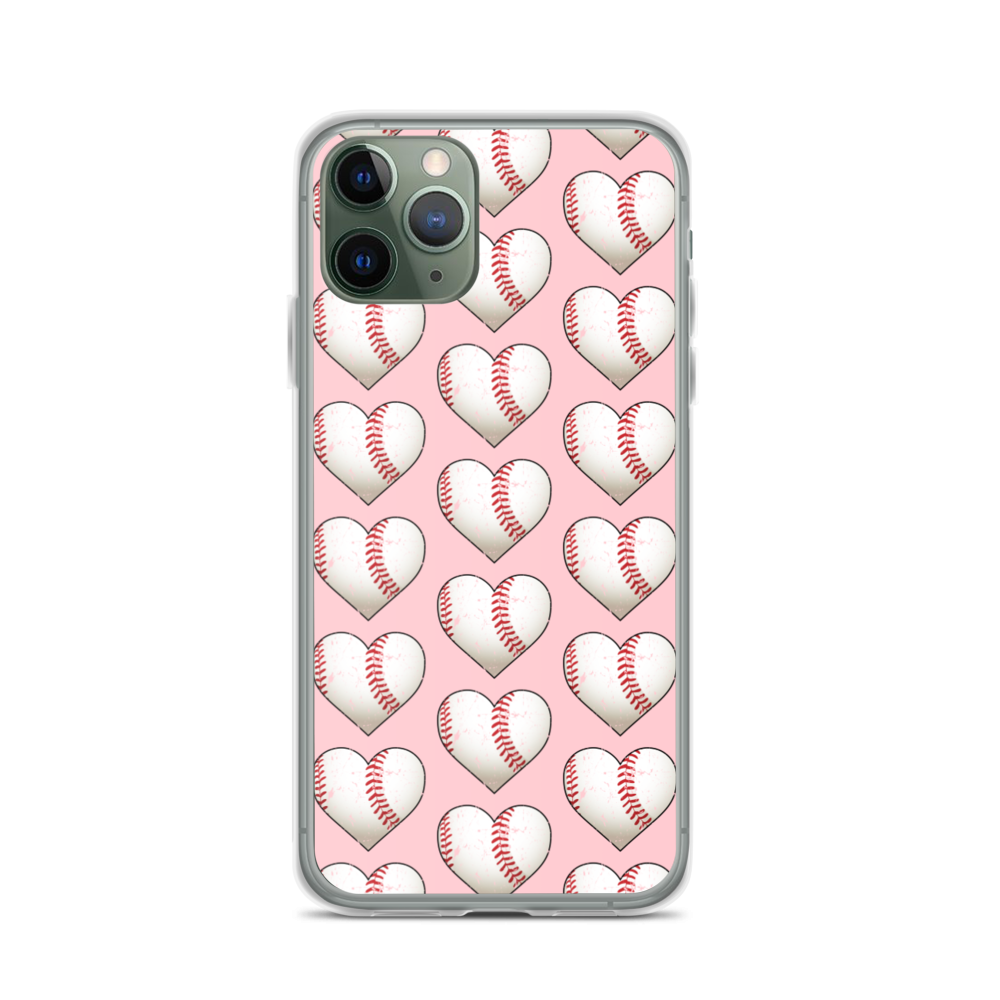 Baseball Heart Pink iPhone Case